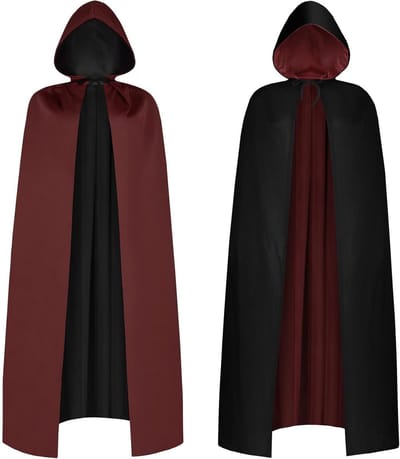 Zwarte Cape met Kap voor Vampier Kostuum, Perfect voor Halloween, Carnaval en Feestjes