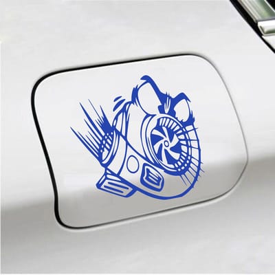 Bumpersticker - Turbo - 13 X 13 - Blauw