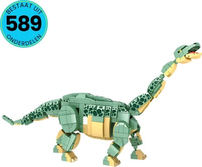 WOMA® Dino Speelgoed Set - Geschikt Voor Lego - 589 Bouwstenen - Brontosaurus - Bouwpakket - STEM Speelgoed - Speelset - Bouwspeelgoed - Inclusief Handleiding