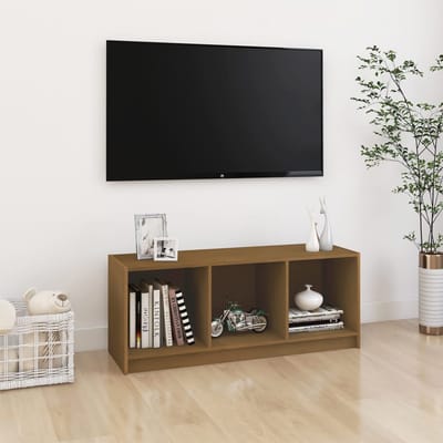 vidaXL - Tv-meubel - 104x33x41 - cm - massief - grenenhout - honingbruin