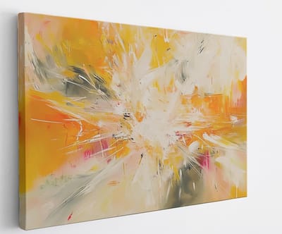Saammp Canvas Schilderij - Kleurrijk - Explosie verfspetters - Abstracte kunst - 40x30 - Foto op canvas - Wanddecoratie - Muurdecoratie Woonkamer - Kantoor Decoratie