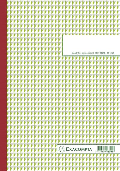 Exacompta 5x Doorschrijfpapier geruit 5x5 29,7x21cm 50 bladen triple zelfkopiërend - - 3301E