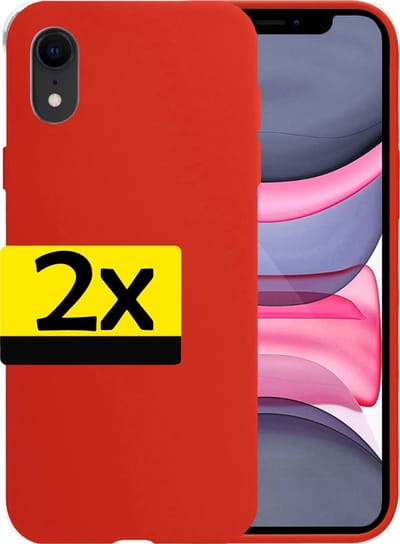 Hoesje - 2 Stuks - Geschikt voor Apple iPhone XR - Sterk & Shockproof - Case Siliconen - Back Cover - Telefoon Hoes - Telefoonhoesjes - Rood