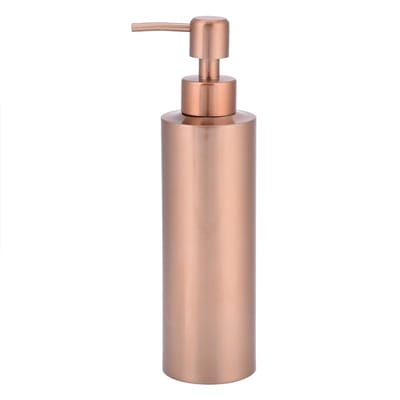 Dailygoods- Zeepfles 350 ml - Roestvrij Staal - Roségoud - Antislip - Handpomp - Keuken/Badkamer - Zeepdispenser