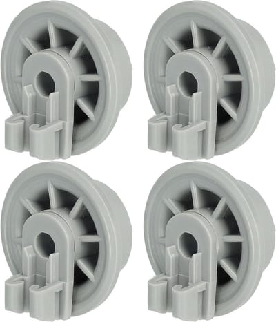 Vaatwasser Mand Wielen - Lade Rollers - Onderste Mand - Eenvoudige Klik Vervanging - 4 Stuks 35mm - Lichtgrijs