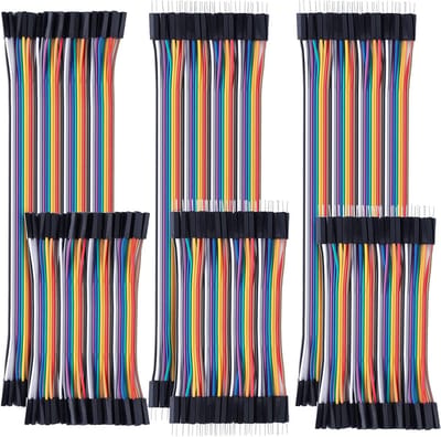 Dailygoody - Jumper Wire kabels - Overbruggingsdraden - 6 stuks - 40-pins Breadboard kabels - 10 cm en 20 cm - Geschikt voor Arduino en Raspberry Pi