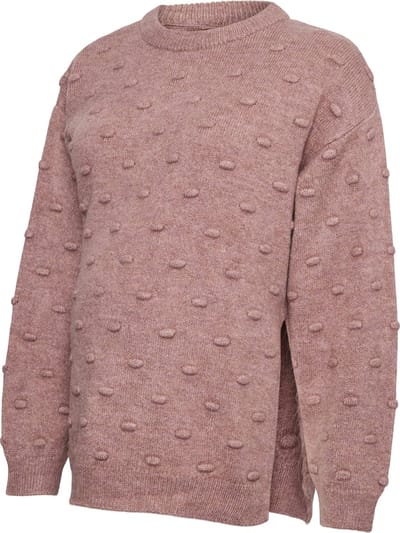 Mama Licious Gebreide pullover Regular fit O-hals Geribde mouwuiteinden Verlaagde schoudernaden Pullover