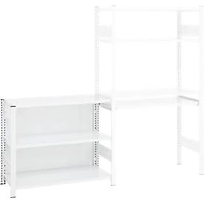 Aanbouwrek voor ORDO Home rekken, 3 legborden, multifunctioneel, verrijdbaar, B 1060 x D 435 x H 825 mm, verkeerswit RAL 9016