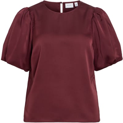 Vila T-shirt Viellette 2/4 Satin Puff Top - Noos 14107986 Port Royale Dames Maat - 40