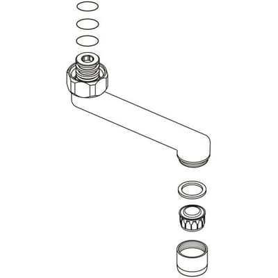 Ideal Standard Pijpuitloop, G3/4, 110mm, kpl. zu B0106, Chroom, B961054AA