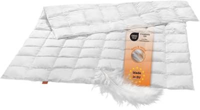 sleepling donzen dekbed - zomerdekbed 135x200 cm - licht dekbed met 90% dons / 10% veren - als zomerdonsdekbed, licht verendekbed of zomerdeken met dons - Downpass gecertificeerd - Made in EU - 135 x 200 cm - wit