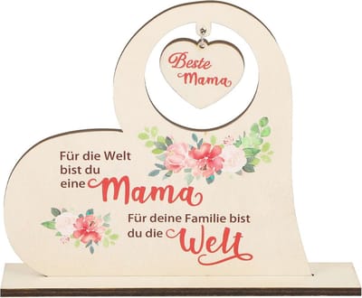 Cadeaus voor Moeder, Hartvormig Houten Bord, Decoratief Moederdagcadeau, Beste Mama Cadeau, Verjaardagscadeau voor Moeder