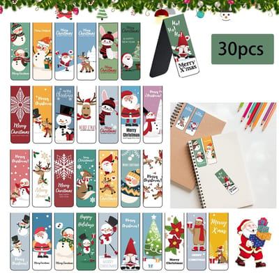 Dailygoods- Boekenleggers Magnetisch - 30 Stuks - Kleurrijke Bladwijzers - Decoratieve Marker - Ideaal voor Lezers - Perfect Kerstcadeau