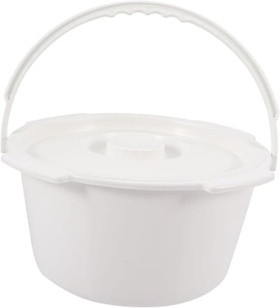 Zitpot Met Deksel - Urinalemmer Ouderen - Thuisgebruik Zorg - Geurafsluiting Veilig - 31 x 31 x 15.2 cm - Wit