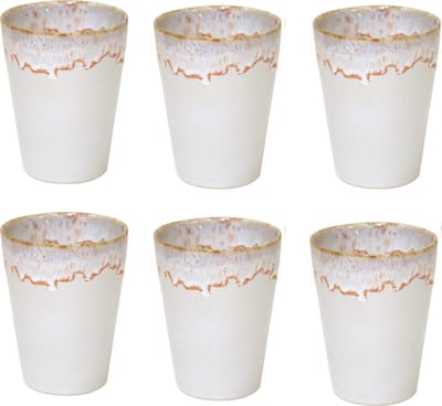 Costa Nova Kop Latte Macchiato 38cl - Grespresso - Aardewerk - Wit - 9,5cmxH11cm - 6 stuks