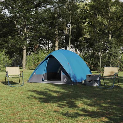 vidaXL Camping Tent met dak met opslag Blauw 320 x 275 x 190 cm taft