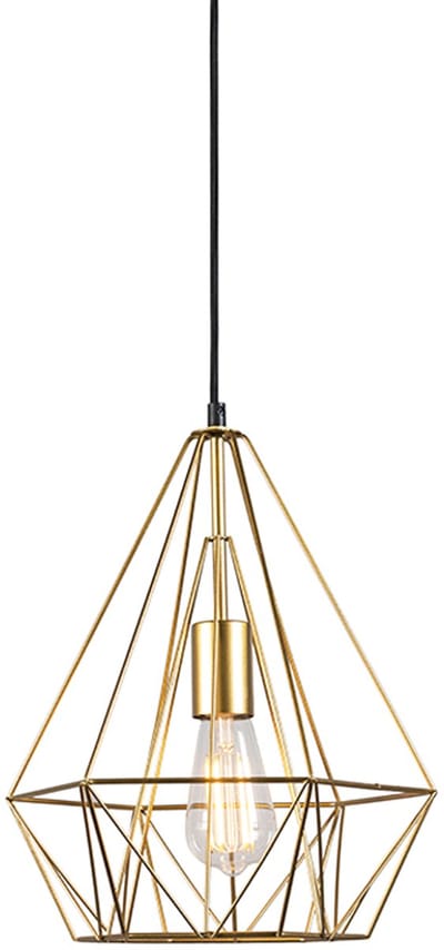 QAZQA carcass - Moderne Hanglamp - 1 lichts - Ø 270 mm - Goud/messing - Woonkamer | Slaapkamer | Keuken