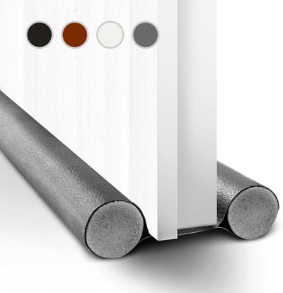 Dailygoods - 2 stuks deurtochtstoppers 96 cm, luchtstopper voor deuren, deurafdichting onderaan, geluids- en stofdicht, deurafdichting voor de vloer, stopt tocht, kou en lawaai (grijs)