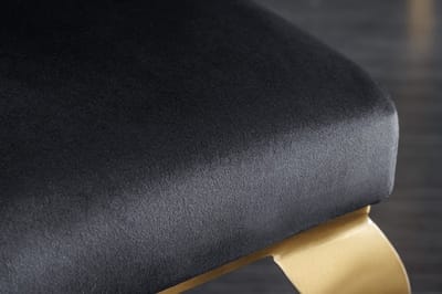 Elegante stoel MODERN BAROQUE zwart fluweel gouden poten van roestvrij staal - 42316