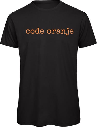 T-shirt zwart S - Code oranje - soBAD. - Koningsdag - Oranje shirt dames - Oranje shirt heren - Oranje - Unisex - Voetbal - Regular fit