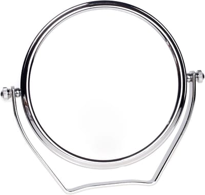 Make-up Spiegel met 7 Compartimenten, Dubbelzijdig en 15 cm, Rotatable Reismirror voor Badkamer en Scheren met 7x Vergroting