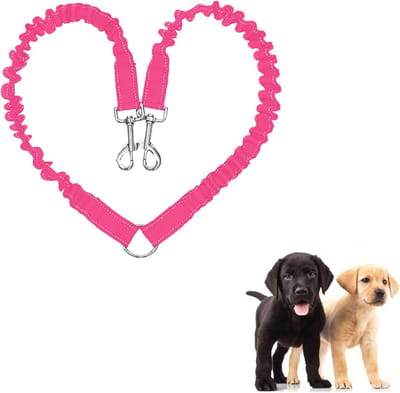 Draaibare en Verstelbare Dubbele Hondenriem voor Wandelen en Joggen, Geen Klitten, Geschikt voor Puppy’s en Honden van Kleine, Middelgrote en Grote Rassen