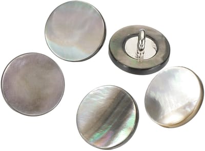 Knopen, 12,5 mm, parelmoer knopen met schacht voor het naaien van overhemden, doe-het-zelf, decoratie, mix zwart/zilver