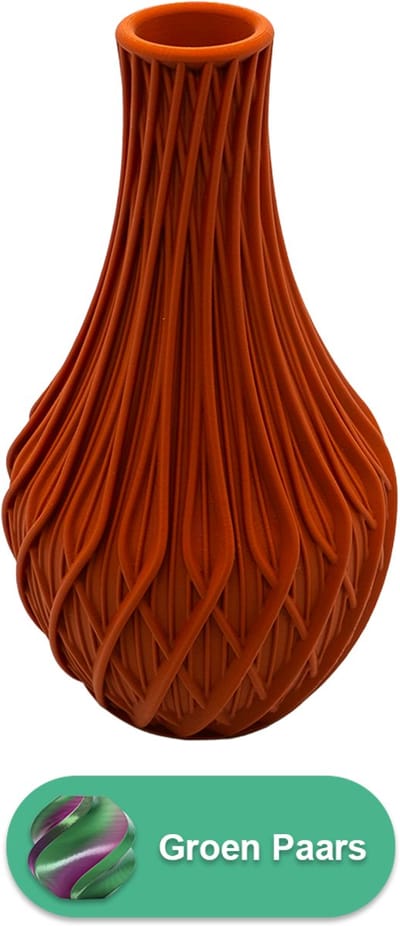 Miroa design vaas – Decoratieve vaas - Groen / Paars - 3d geprinte vaas – geschikt voor droogbloemen - 20CM