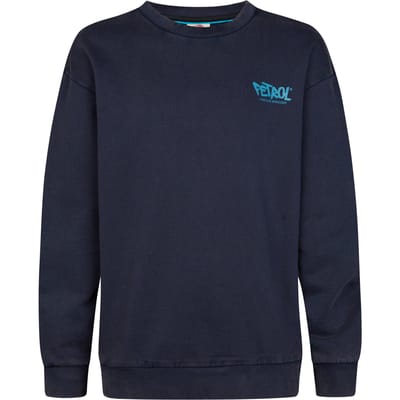 Petrol Industries - Jongens Sweater met print steelbrook - Blauw - Maat 140
