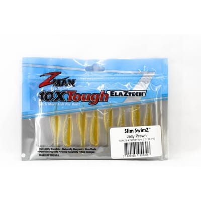 Zman Leurres Souples Slim SwimZ 2,5 Pouces 8/Paquet Jelly Prawn (5306)