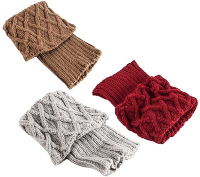 MTTproducts- Laarzensokken winterwarm - Laarzenmanchetten - Antislip - Korte pijpen - One-size-fits-all - Gehaakt/gebreid - Beenwarmers