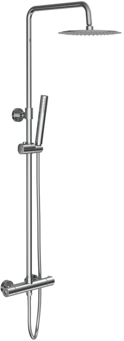 Zimmer thermostatische regendoucheset rond Ø25cm chroom – luxe douchekop met handdouche en temperatuurregeling – moderne badkamer set
