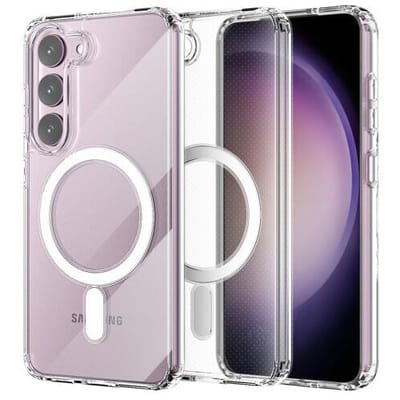 Coverzs telefoonhoesje geschikt voor Samsung Galaxy S23 Shock Case magnetische case (transparant) - optimale bescherming - siliconen hoesje - transparant