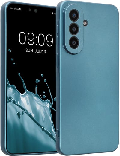 kwmobile metallic telefoonhoesje van TPU - geschikt voor Samsung Galaxy A57 5G - Flexible case voor smartphone - In Metallic carabisch blauw