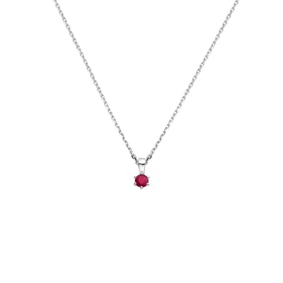 Collier Met Geboortesteen 41 + 4 Cm Zilver Gerhodineerd