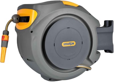 Wandslangenhaspel - Automatische haspel - Tuinslang opbergen - Automatische oproller - 25 meter slang - Grijs