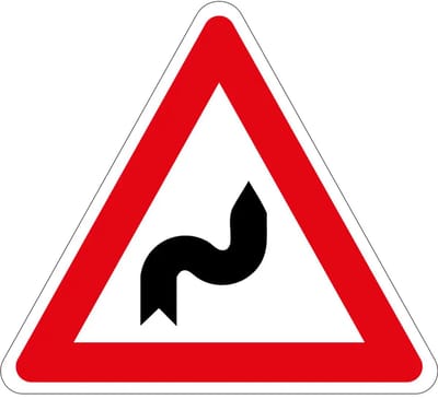 S bocht rechts sticker - J4 | 20 cm