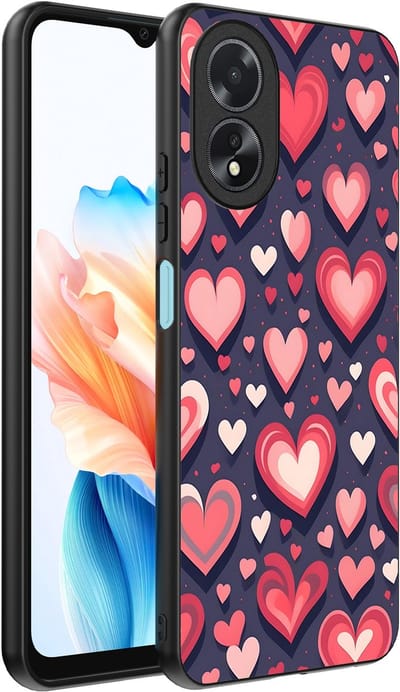 Smartphonica Telefoonhoesje Geschikt voor Oppo A18 met Hartjes Opdruk - TPU Backcover Case With Heart Design geschikt voor Oppo A18