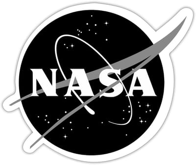 NASA zwart-wit klassiek logo Sticker maat S (10 x 10 cm)