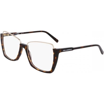 Lunettes de vue pour femme Karl Lagerfeld Kl355 242 Brown Tortoise/Gold/55-16-140 black