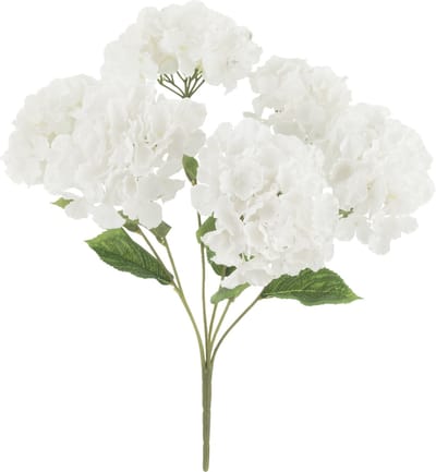 J-Line bloemen boeket Hortensia - kunststof - wit