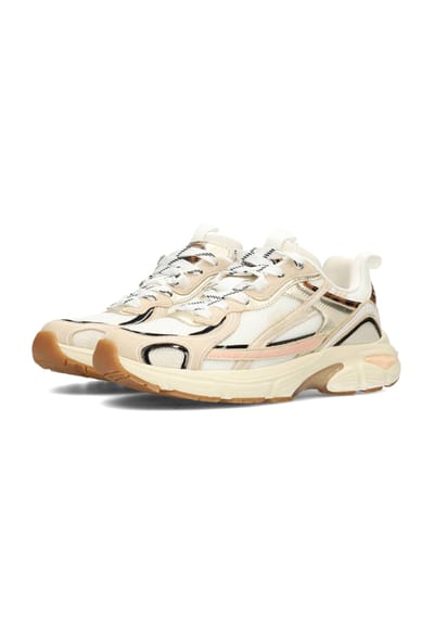 POSH by Poelman HARPER Dames Sneakers - Wit met gouden combinatie