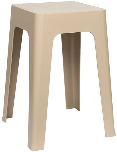Home Deco Factory zit krukje/stoel - beige - D34 x H47 cm - Stapelbaar - kunststof - bijzet tafeltje