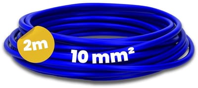 Kalitec 2 meter H07V-K 10 mm² ultramarijnblauwe bedradingskabel | Flexibele enkeladerige kabel | 10 mm² gevlochten draad | Fijnaderige bedrading | Enkeladerige kabel voor meterkasten | Enkeladerige kabel voor schakelkasten