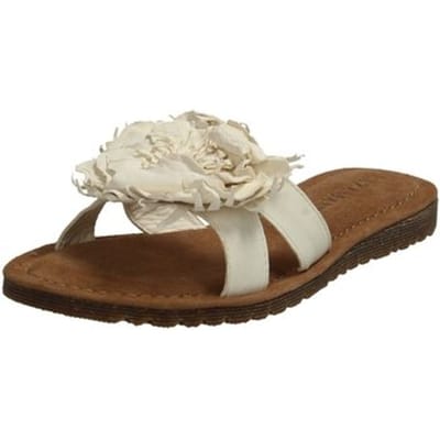 Lazamani - Zinnia Dames Slippers Leer Offwhite - Maat 38