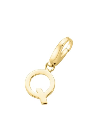 Gouden (verguld) bedel | Letter Q | Giorgio Martello | 925 Zilver