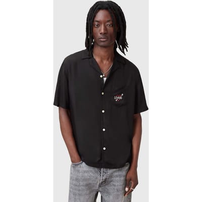 AllSaints Lovers Ss Shirt Jet Black Taglia: XS | Camicie Casual Outlet | Uomo | Nero