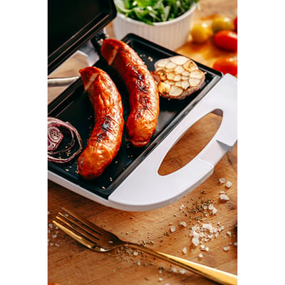 Elektrische grill 1200W antiaanbakplaat plat verwarmingsplaat oppervlak 20x11cm 2 controlelampen
