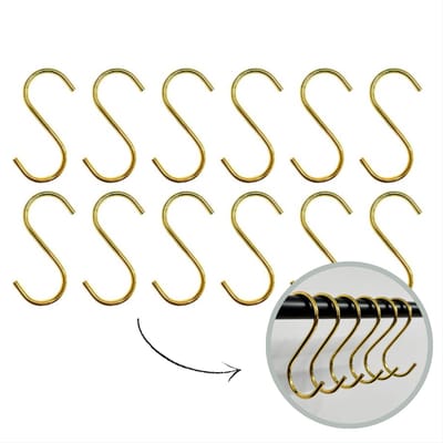 Hoya living - S haken Goud - 12 stuks - 9,5cm (middelgroot) - ophanghaken - kapstokhaken - S haakjes