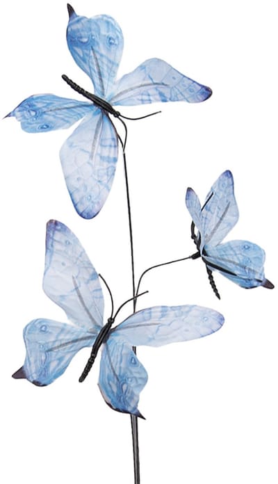 Clayre & Eef Decoratie Tak Vlinder 10x10x65 cm Blauw Textiel
